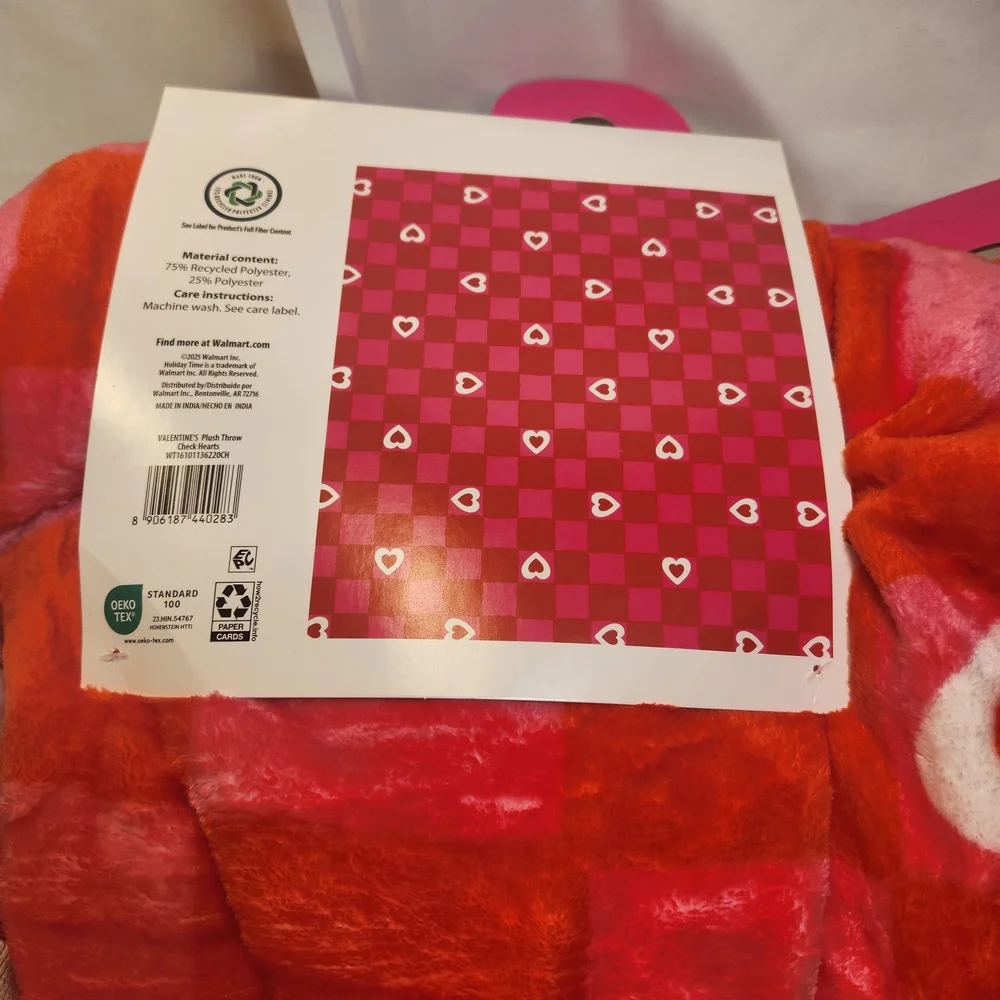 Blanket/Throw Heart And Block Pattern
